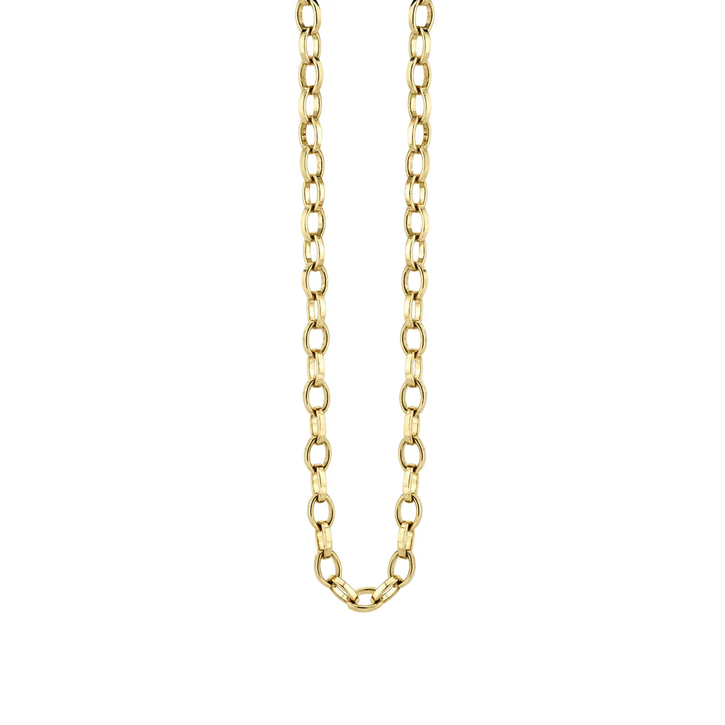14k Gold Flat Oval Link Chain