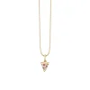 Kids Collection Gold & Diamond Pizza Slice Necklace