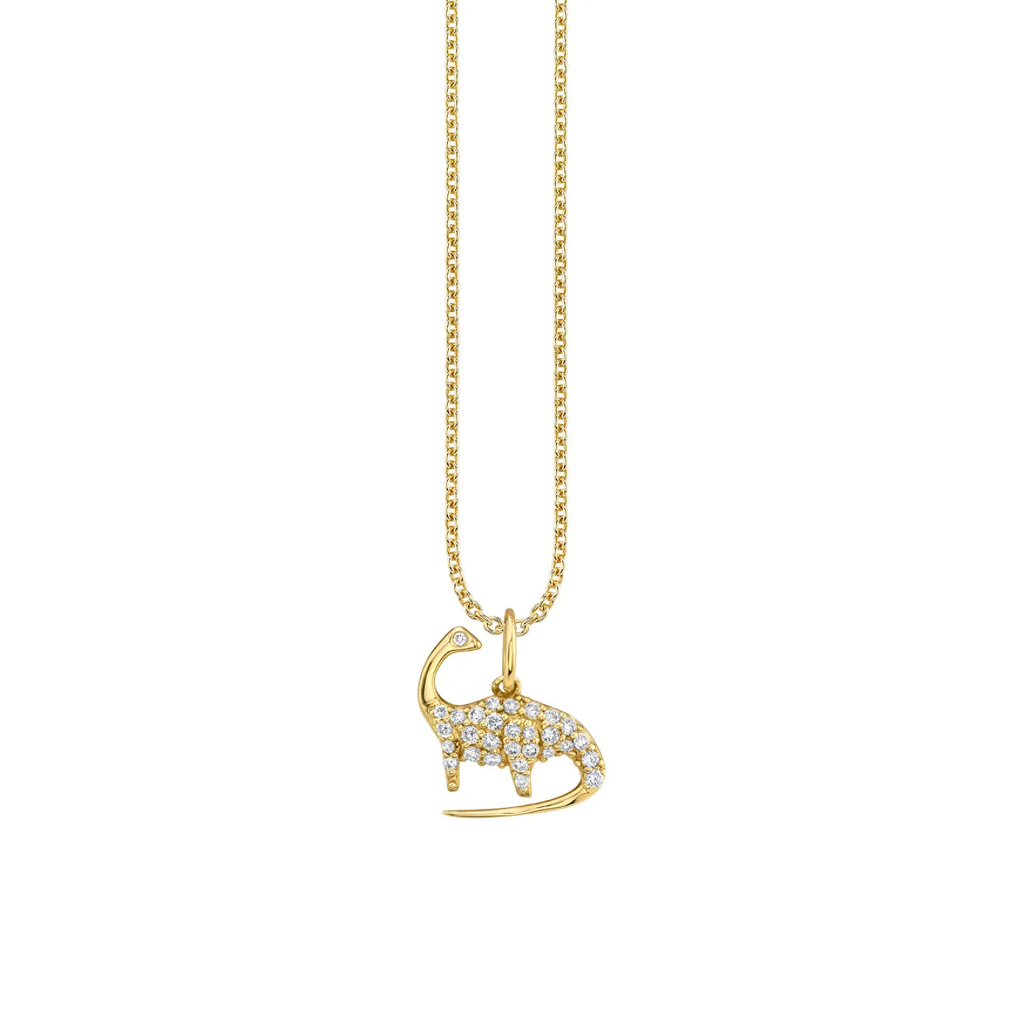 Kids Collection Gold & Diamond Brontosaurus Necklace
