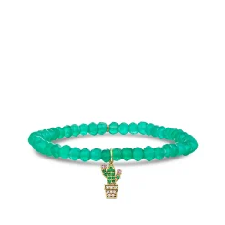 Kids Collection Gold & Diamond Potted Cactus on Onyx