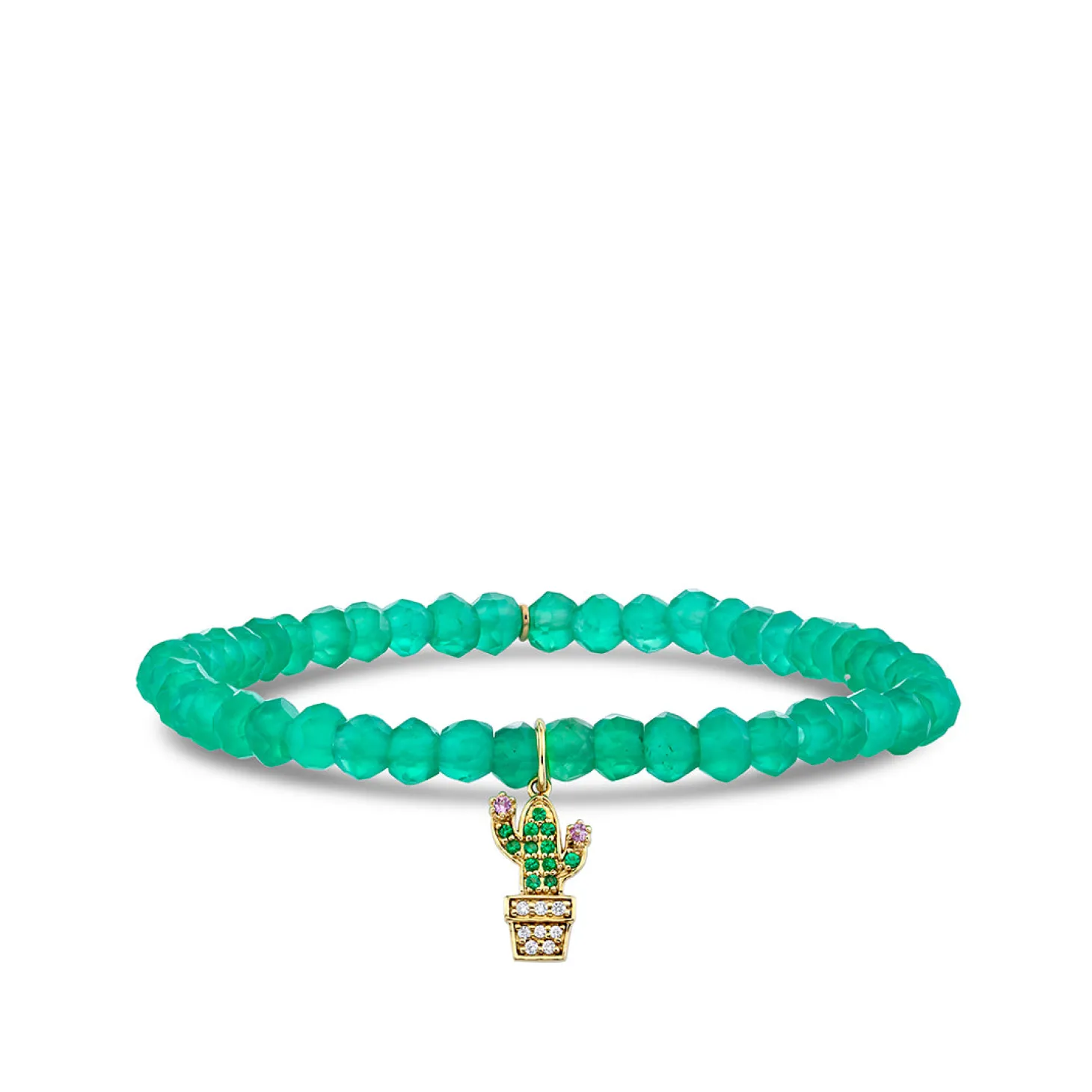 Kids Collection Gold & Diamond Potted Cactus on Onyx