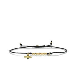 Kids Collection Gold & Diamond Tiny Bee Cord Bracelet
