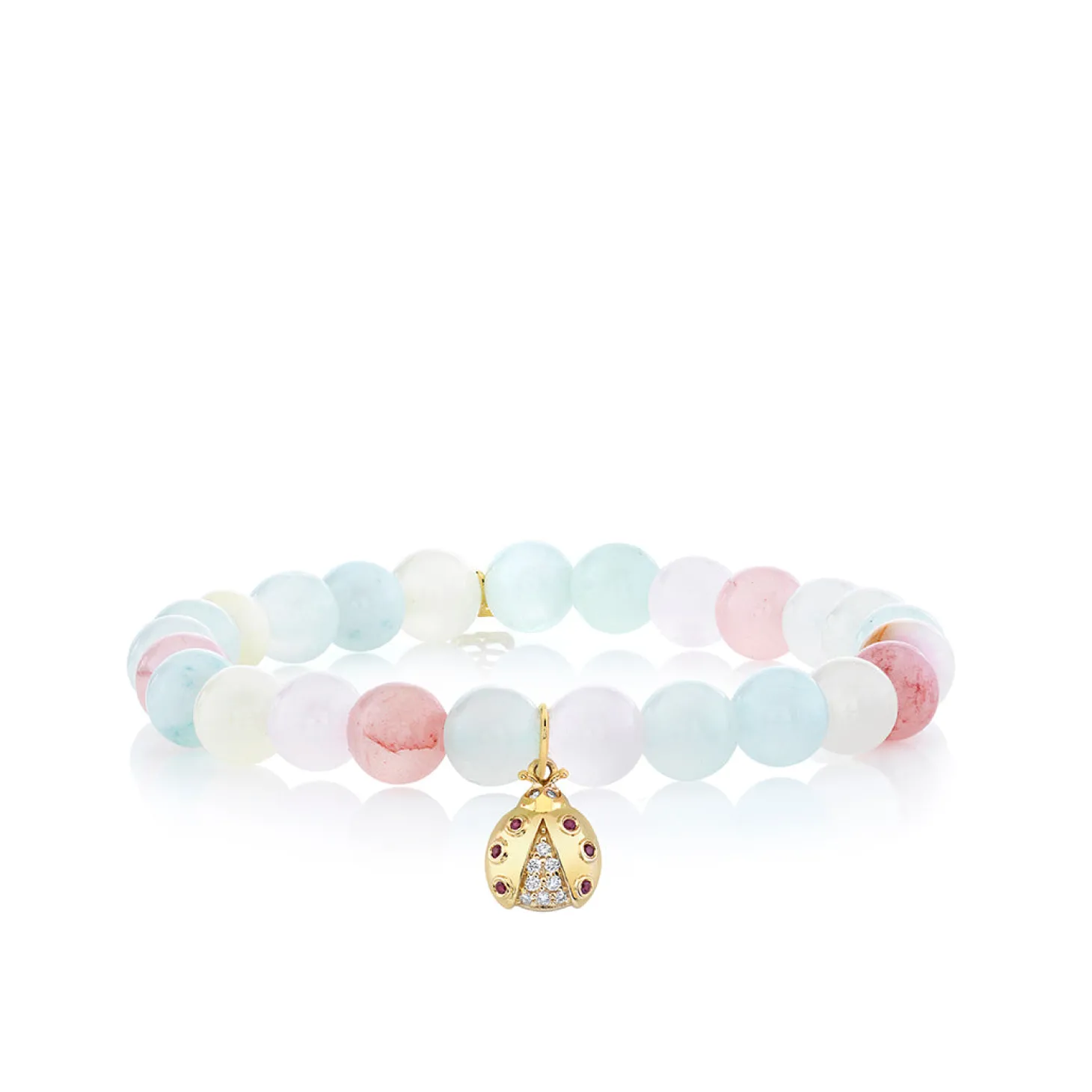 Kids Collection Gold & Diamond Ladybug on Jade
