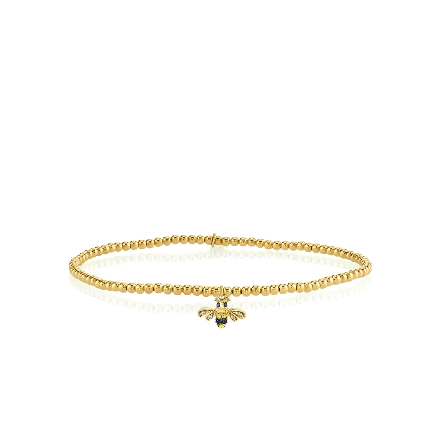 Kids Collection Gold & Diamond Tiny Bee on Gold Beads