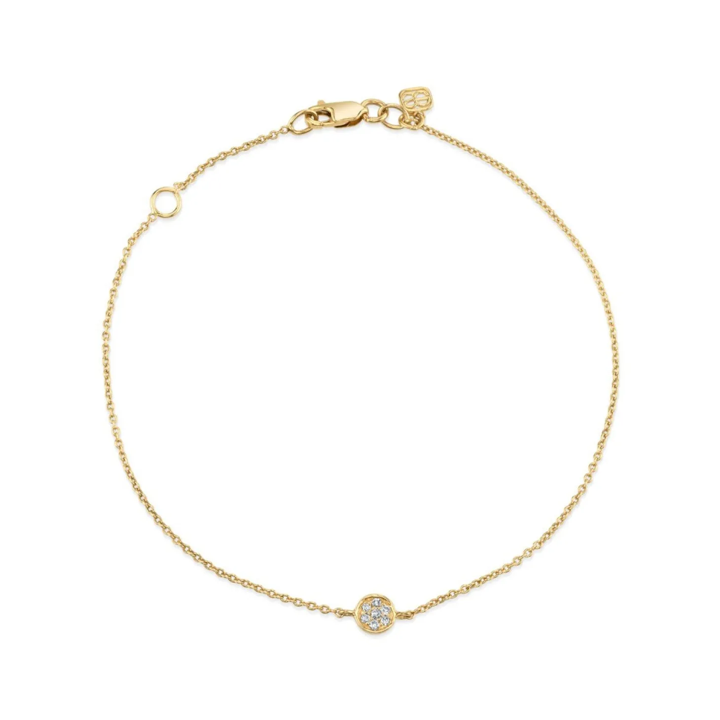 Kids Collection Gold & Diamond Tiny Disc Bracelet