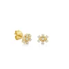 Kids Collection Gold & Diamond Small Marquise Eye Flower Stud