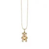 Kids Collection Gold & Diamond Teddy Bear Necklace