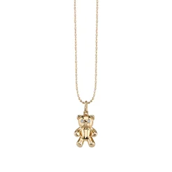 Kids Collection Gold & Diamond Teddy Bear Necklace