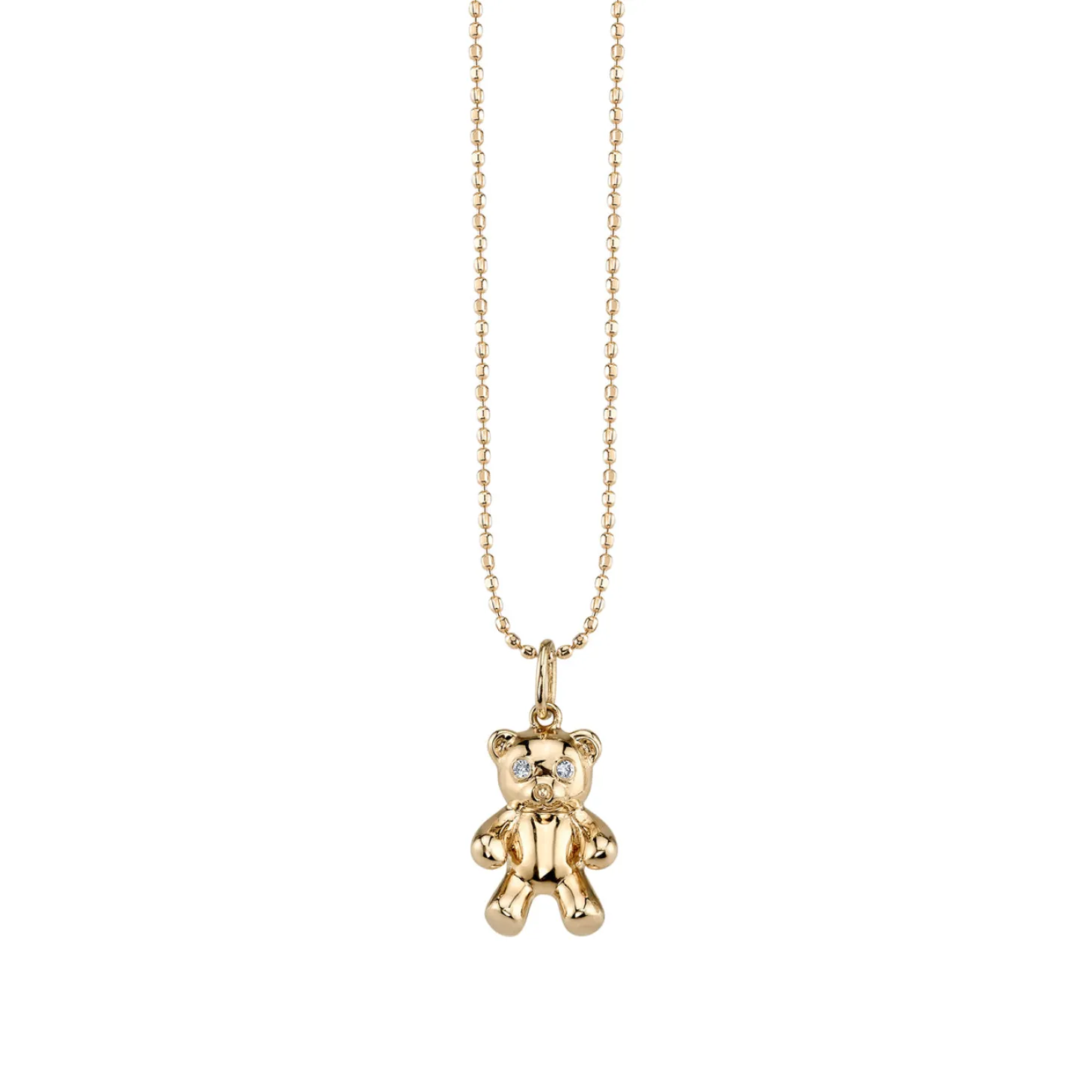 Kids Collection Gold & Diamond Teddy Bear Necklace
