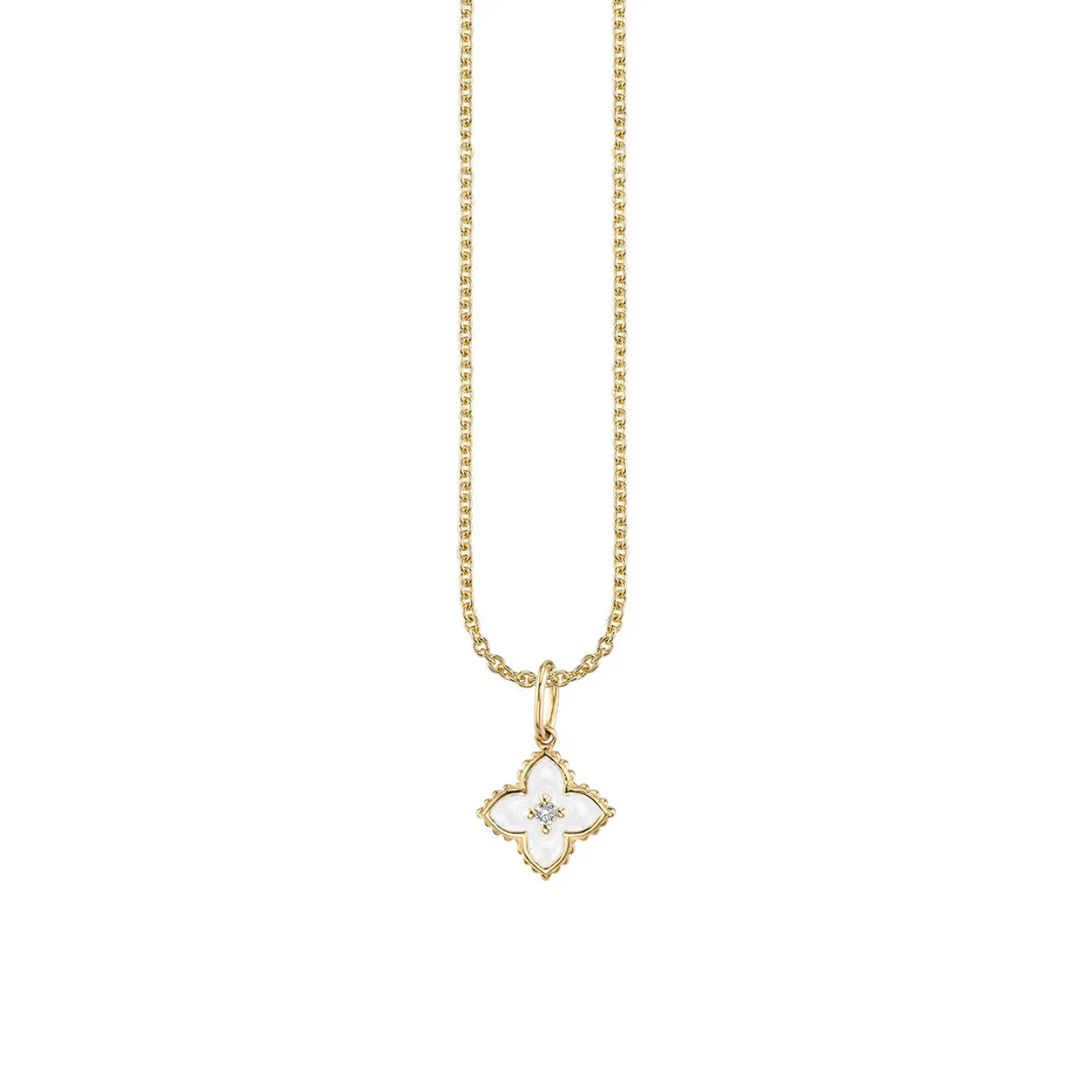 Kids Collection Gold & Diamond Mini Moroccan Flower Necklace