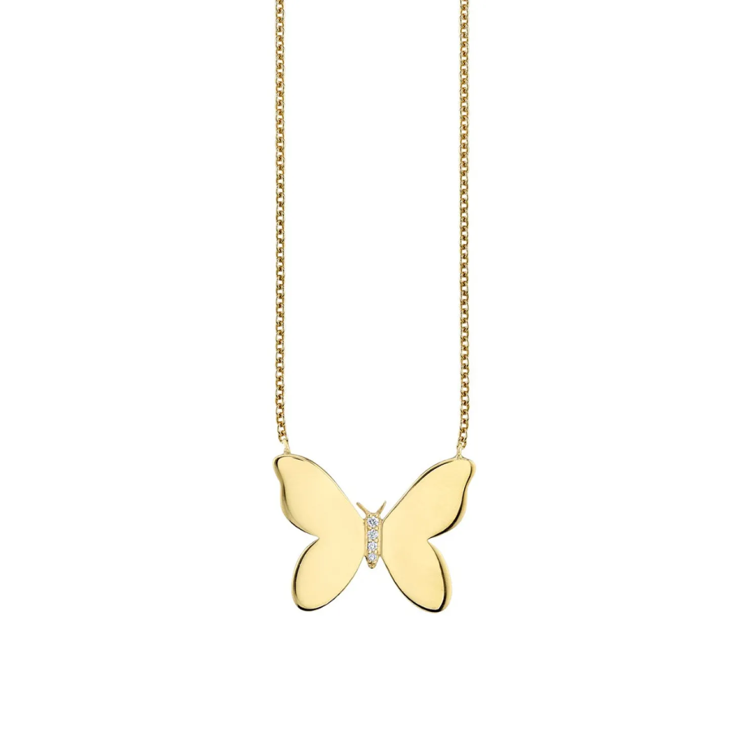 Kids Collection Gold & Diamond Butterfly Necklace
