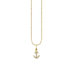 Kids Collection Gold & Diamond Tiny Anchor Necklace