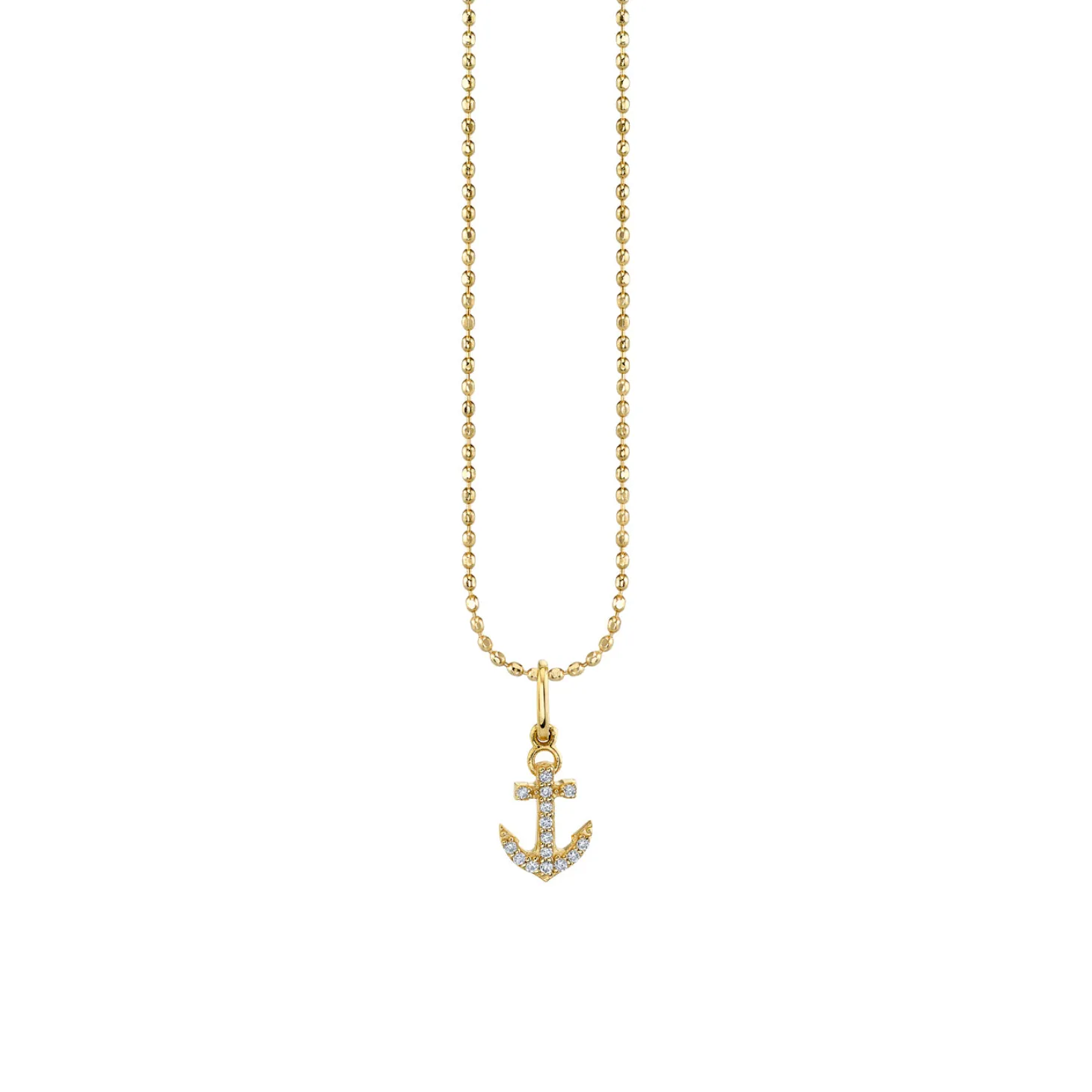 Kids Collection Gold & Diamond Tiny Anchor Necklace
