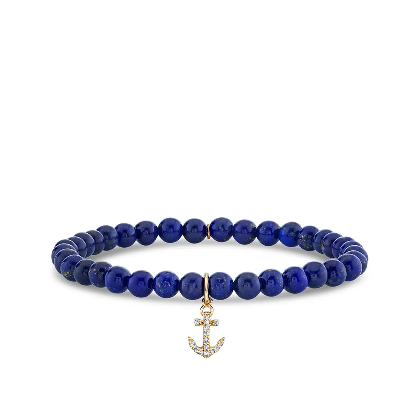 Kids Collection Gold & Diamond Anchor on Lapis