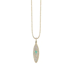 Kids Collection Gold & Diamond Enamel Surfboard Necklace