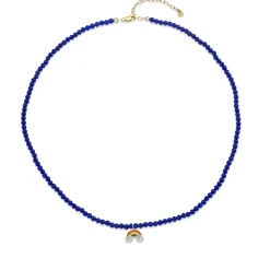 Kids Collection Gold & Diamond Enamel Rainbow Lapis Necklace