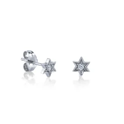 Kids Collection Gold & Diamond Star Of David Stud