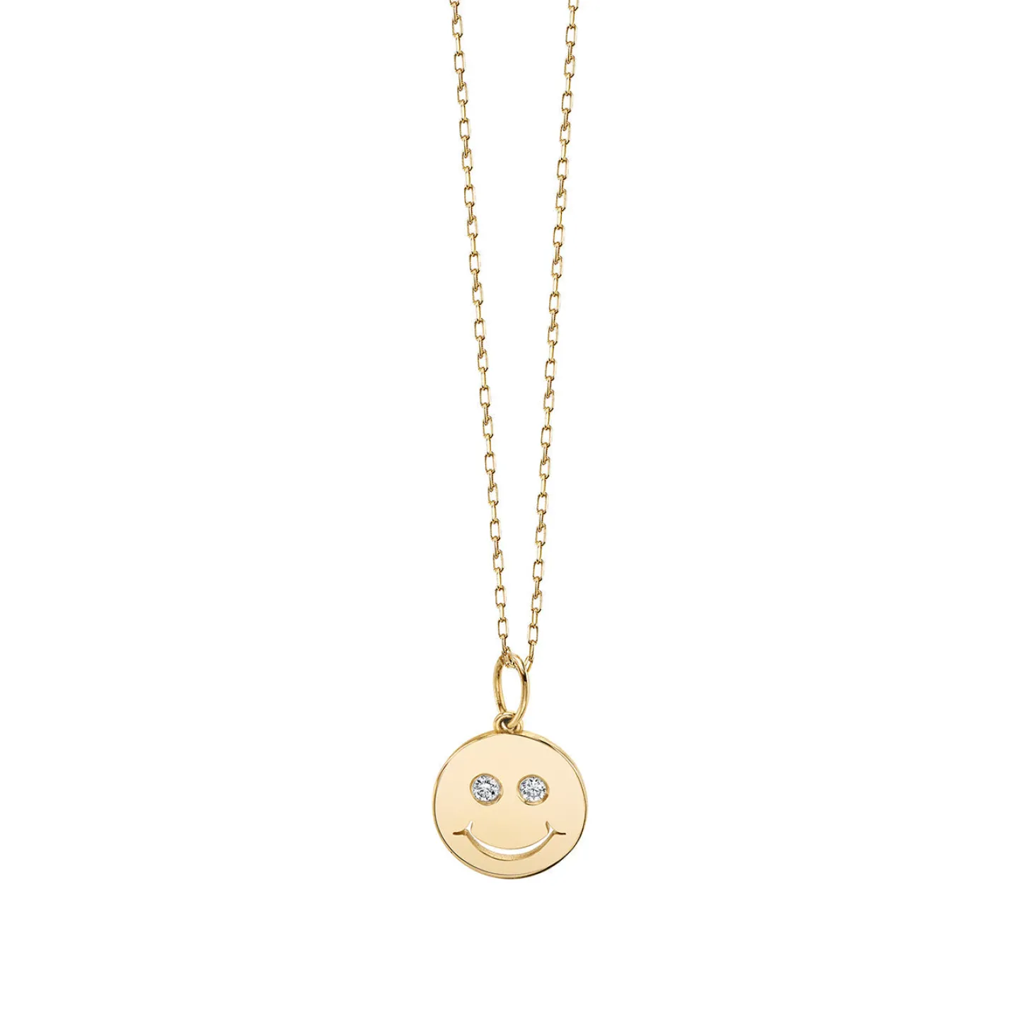 Kids Collection Gold & Diamond Happy Face Necklace