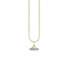 Kids Collection Gold & Diamond Flying Saucer Charm Necklace