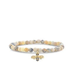 Kids Collection Gold & Diamond Bee on African Opal