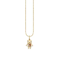 Kids Collection Gold & Diamond Baby Robot Necklace