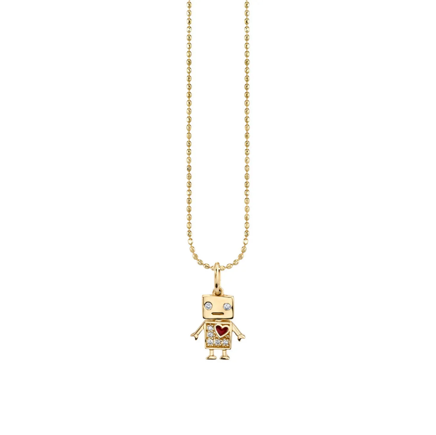Kids Collection Gold & Diamond Baby Robot Necklace
