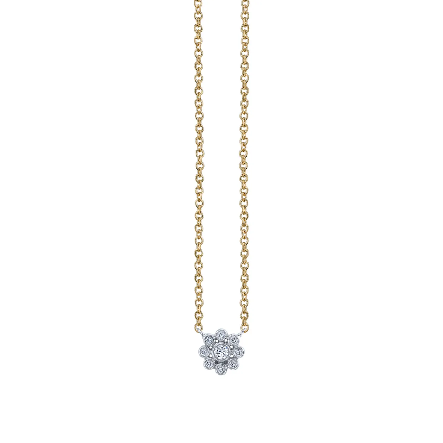 Kids Collection Gold & Diamond Flower Necklace