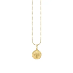Kids Collection Gold & Diamond Small Marquise Eye Coin Necklace
