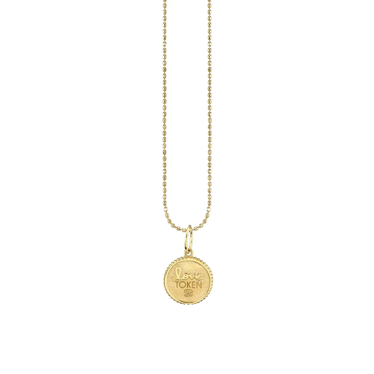Kids Collection Gold & Diamond Small Marquise Eye Coin Necklace