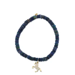 Kids Collection Gold & Diamond Horse on Black-Blue Ethiopian Opal