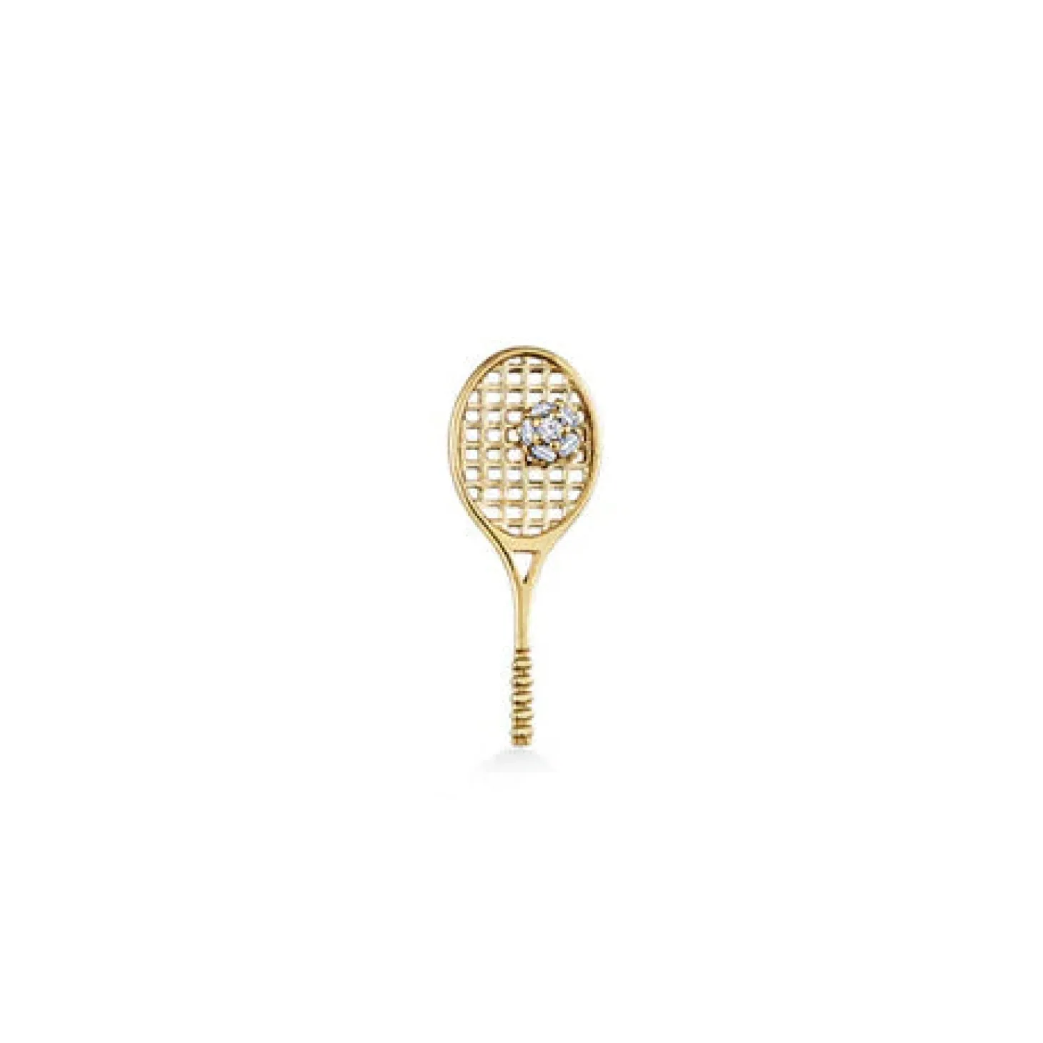 Kids Collection Gold & Diamond Tennis Racquet Stud