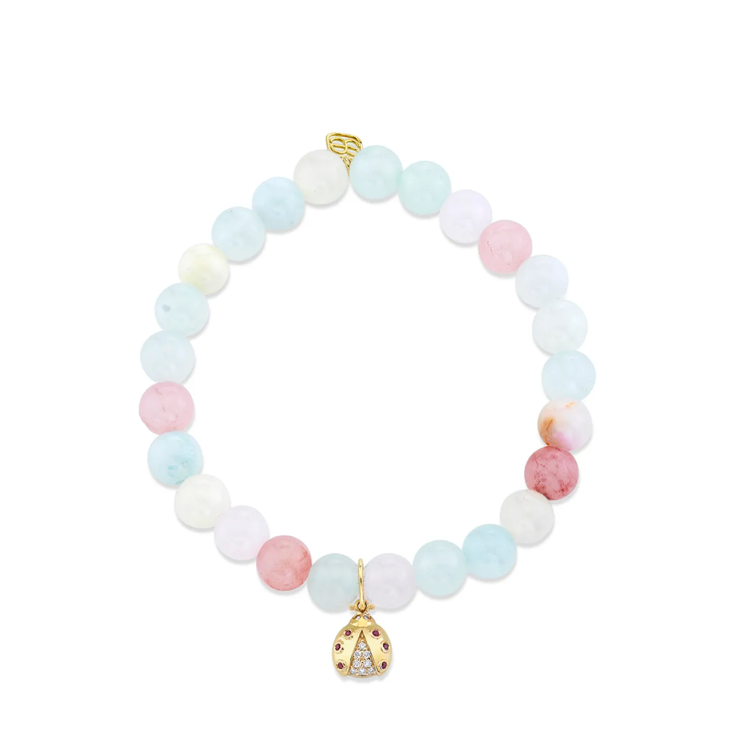 Kids Collection Gold & Diamond Ladybug on Jade