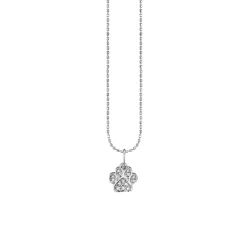 Kids Collection Gold & Diamond Small Paw Print Necklace