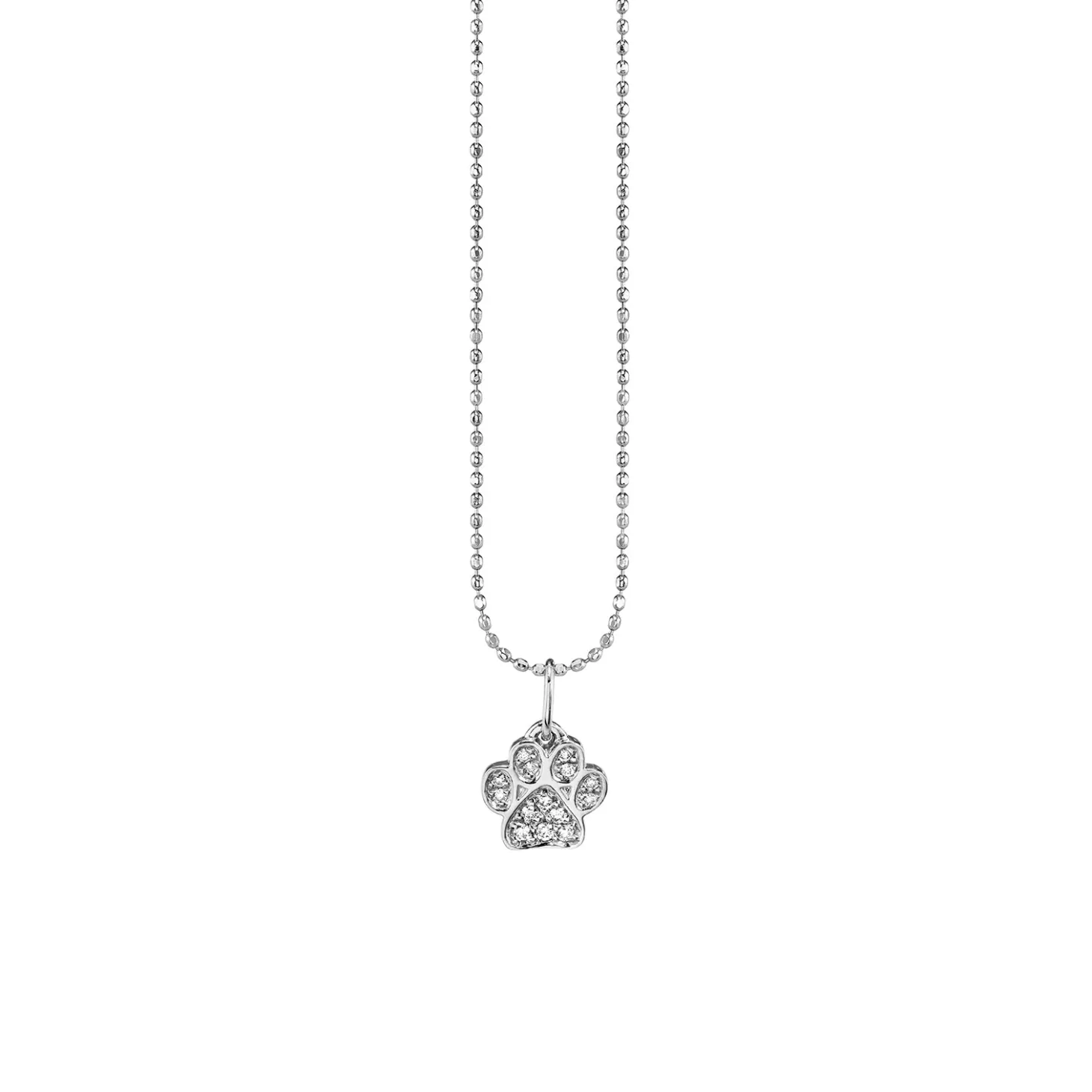 Kids Collection Gold & Diamond Small Paw Print Necklace