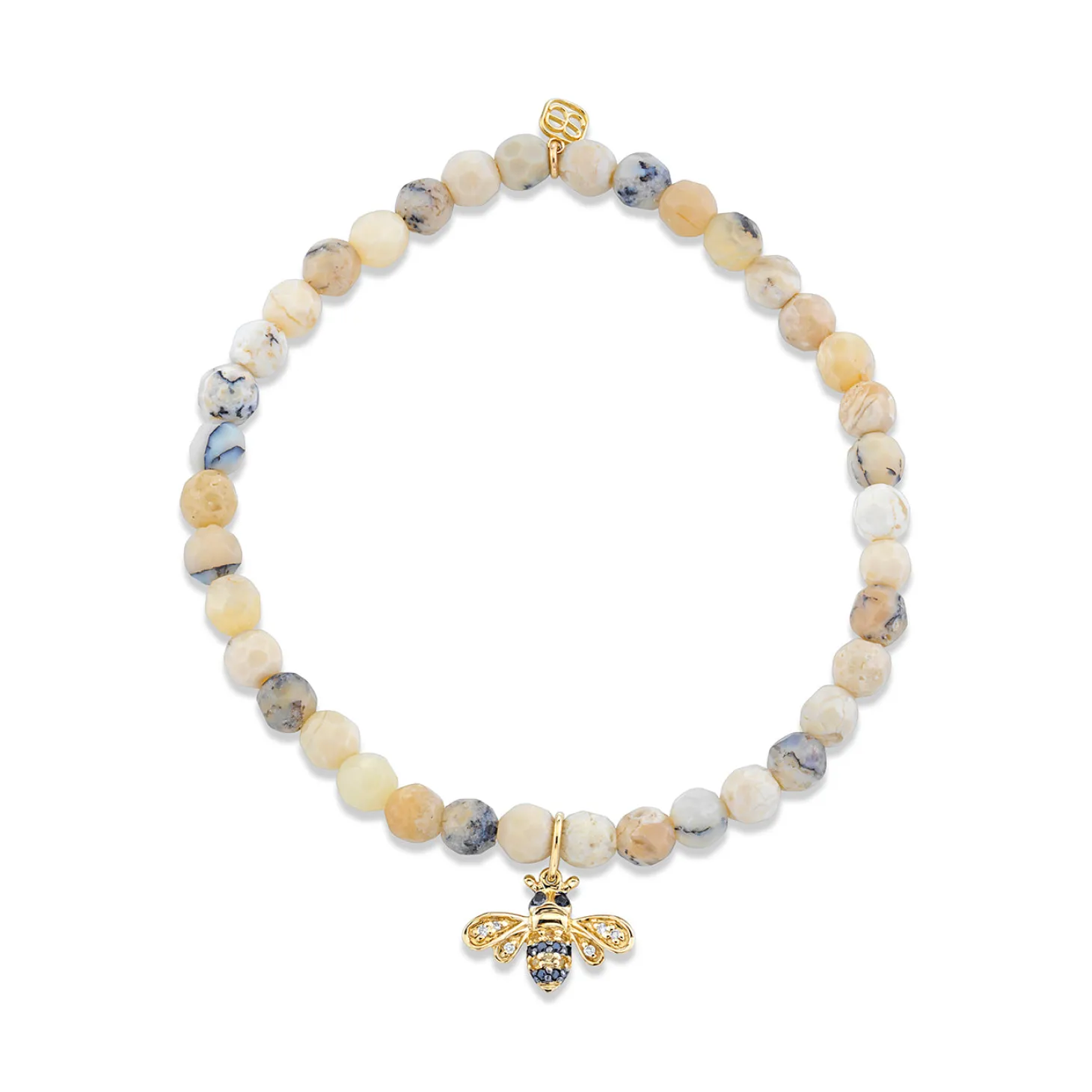 Kids Collection Gold & Diamond Bee on African Opal