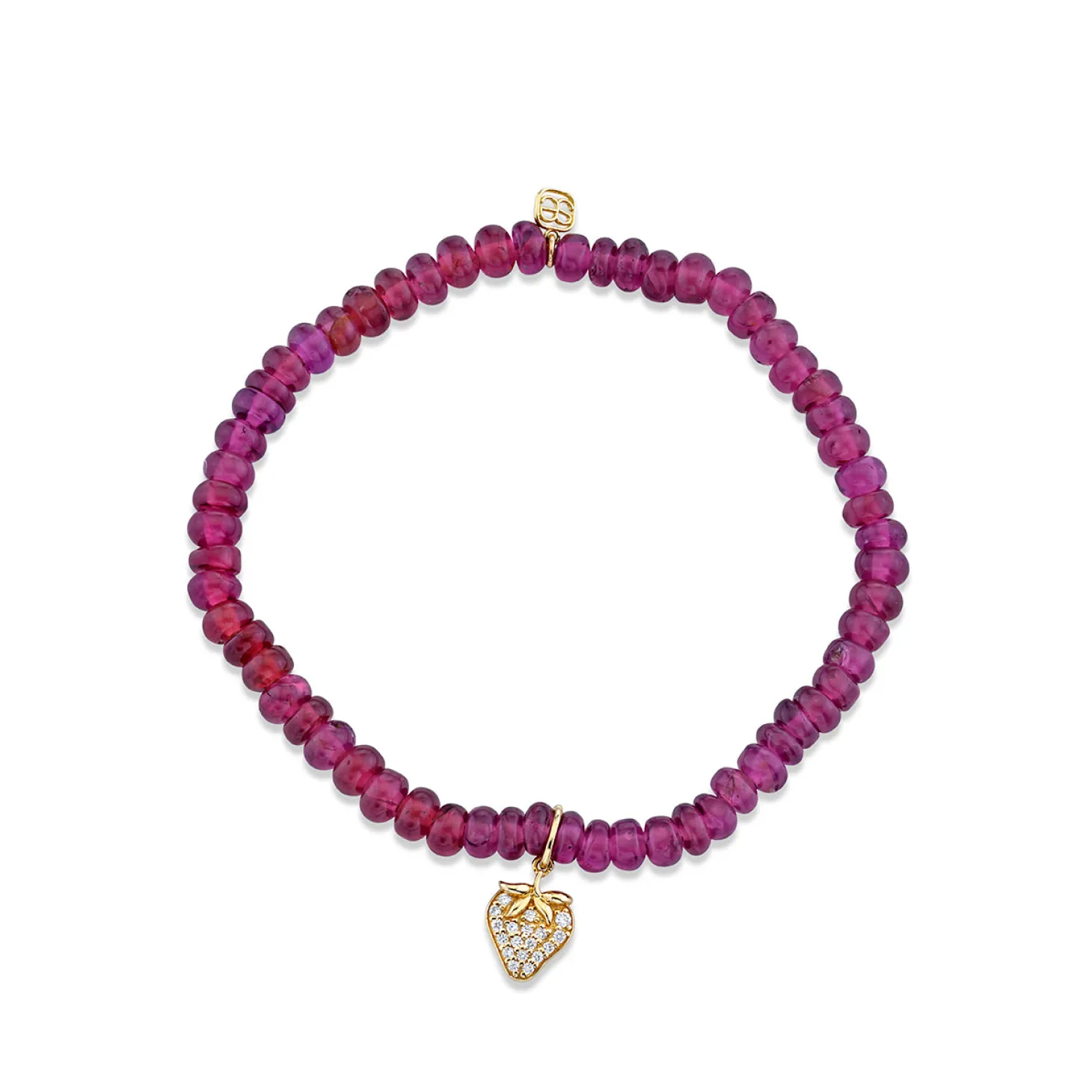 Kids Collection Gold & Diamond Strawberry on Rhodolite