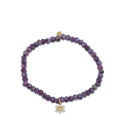 Kids Collection Gold & Diamond Flower on Rhodolite Garnet
