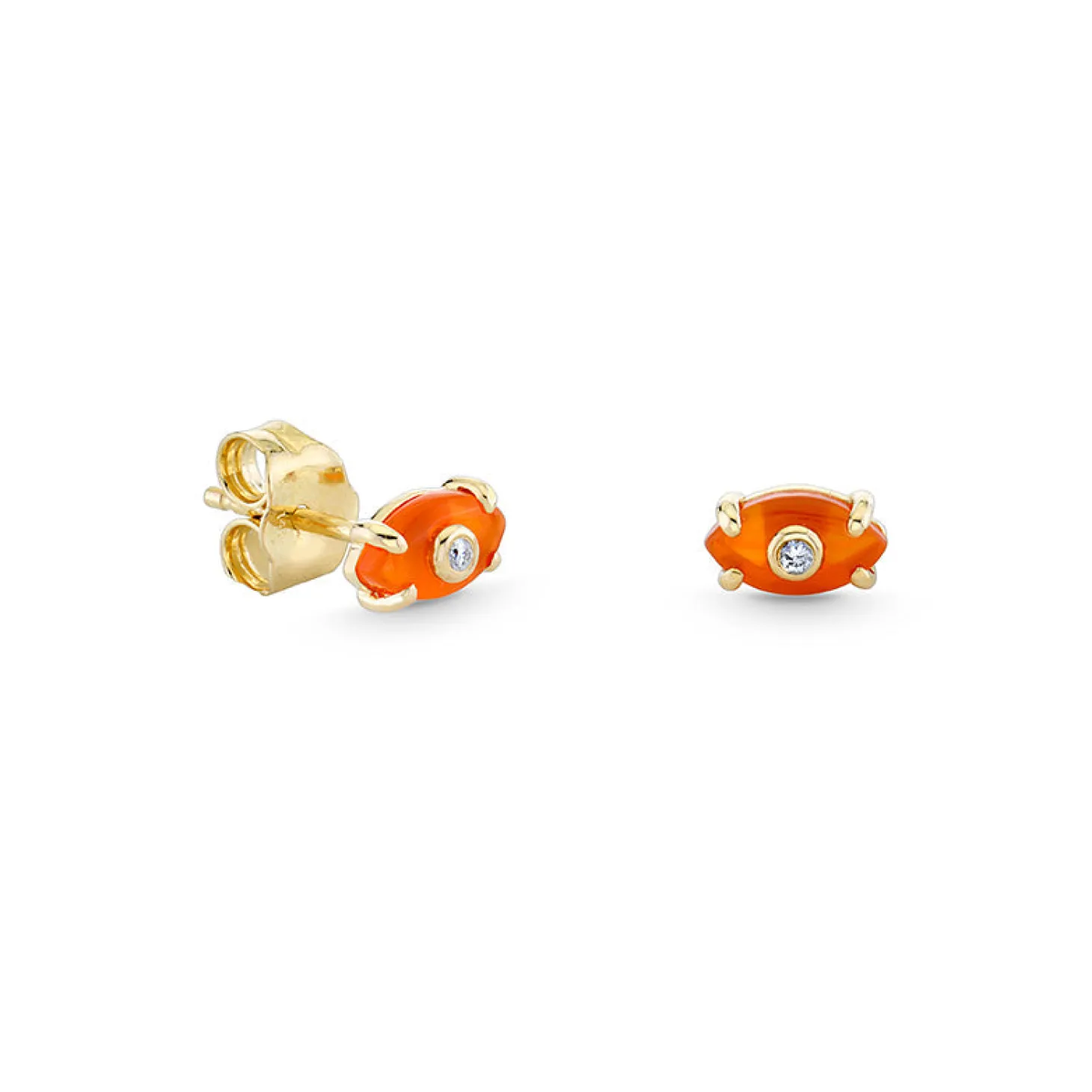 Kids Collection Gold & Diamond Tiny Carved Stone Eye Stud