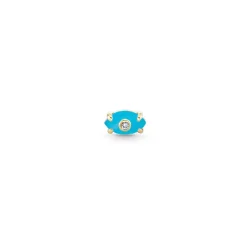 Kids Collection Gold & Diamond Tiny Carved Stone Eye Stud