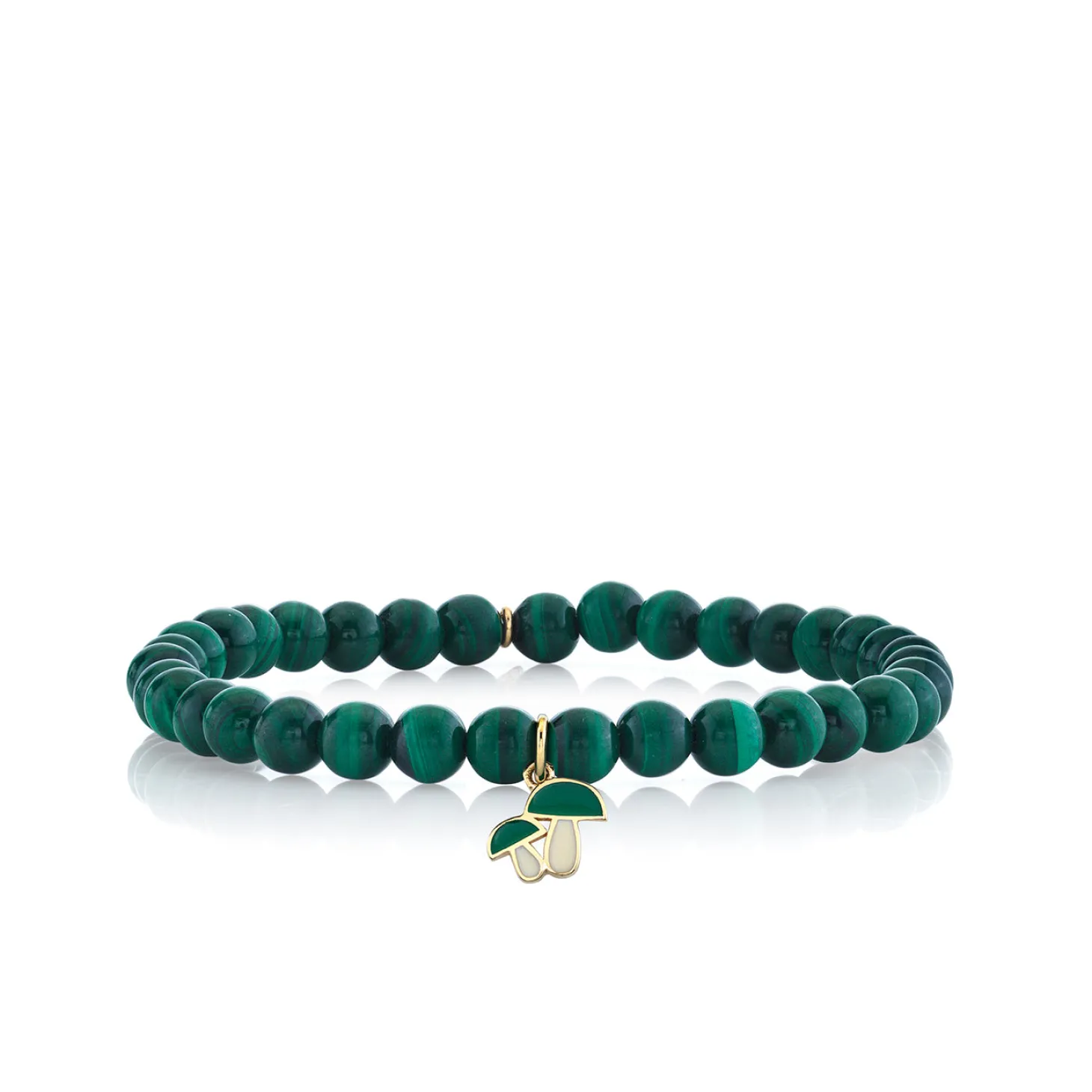 Kids Collection Gold & Enamel Mushroom on Malachite