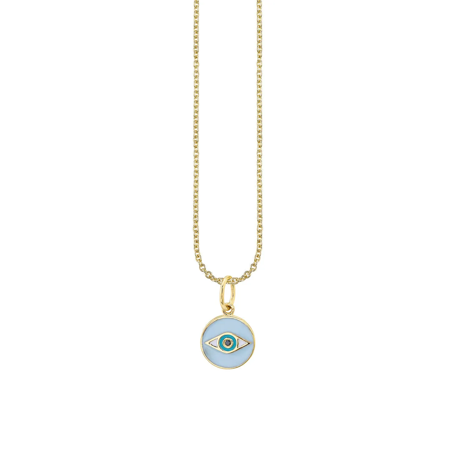 Kids Collection Gold & Enamel Tiny Eye Medallion Necklace