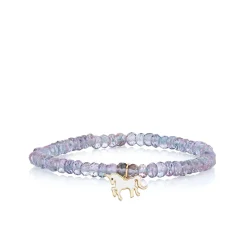 Kids Collection Gold & Enamel Unicorn on Rainbow Quartz