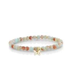 Kids Collection Gold & Enamel Tiny Butterfly on Impression Jasper