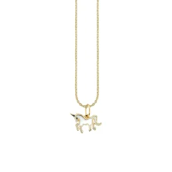 Kids Collection Gold & Enamel Unicorn Necklace