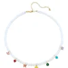 Kids Collection Gold & Enamel Tiny Charms Moonstone Necklace