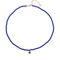 Kids Collection Gold & Enamel Eye Lapis Necklace