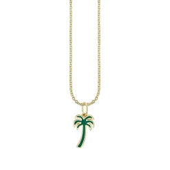Kids Collection Gold & Enamel Palm Tree Necklace