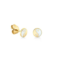Kids Collection Gold & Enamel Mini Yin Yang Stud