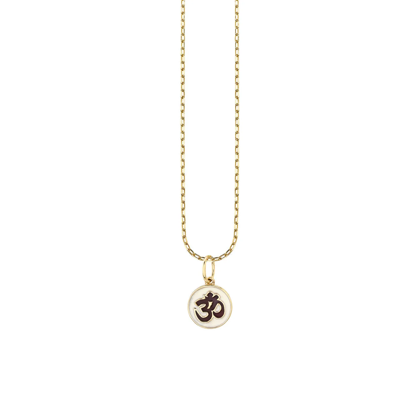 Kids Collection Gold & Enamel Tiny Om Medallion Necklace