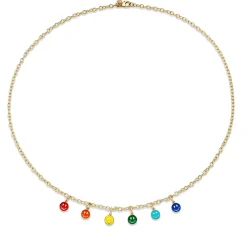 Kids Collection Gold & Enamel Tiny Happy Face Necklace